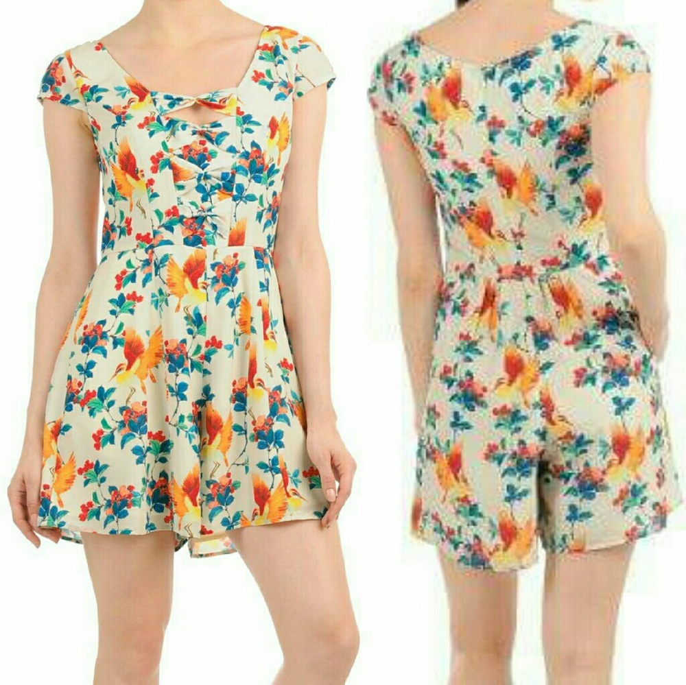 eShakti Bird Print Romper